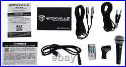 Rockville RPG102K Dual 10 Powered Speakers DJ PA System Bluetooth+Mic+Stands