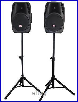 Rockville RPG2X12 Package PA System Mixer/Amp+12 Speakers+Stands+Mics+Bluetooth