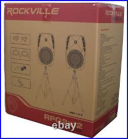 Rockville RPG2X12 Package PA System Mixer/Amp+12 Speakers+Stands+Mics+Bluetooth