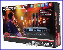 Rockville RWM3300UA 200 Channel UHF Wireless Dual HandHeld Microphone Mic System
