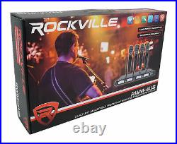 Rockville RWM-4US Quad Wireless UHF 4 Microphone System withAdjustable Frequency
