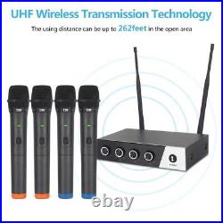 S400 Wireless Microphone System 4-Channel UHF Cordless Mic Set with Four Handhe