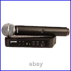 Shure BLX24/SM58 Handheld Wireless Microphone System + Cable + Mic Stand H9