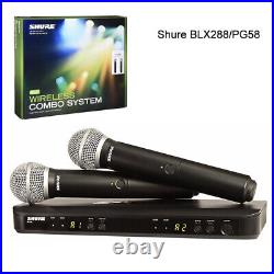 Shure BLX288/PG58 Handheld Wireless Microphone System Come with 2 Microphone