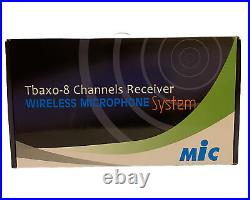 Tbaxo-8 Channels Receiver Wireless Microphone System- Headsets and Lapel