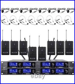 Tbaxo-8 Channels Receiver Wireless Microphone System- Headsets and Lapel
