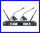 UHF Dual Wireless Conference Room Microphone System 2 Gooseneck Microphone Black