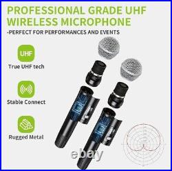 UHF Dual Wireless Handheld Microphone System 328ft Range Dual Balanced Outputs