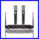 UHF Handheld Wireless Microphone System 2CH Stage Party Microphone Pro Audio Mic