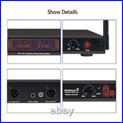 UHF Handheld Wireless Microphone System Dual Channel Karaoke Audio Mic Stage Mic