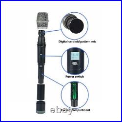 UHF Handheld Wireless Microphone System Dual Channel Karaoke Audio Mic Stage Mic