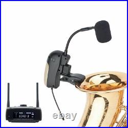 UHF Wireless Instrument Microphone Mic System for Saxophone Trumpet Horn Tuba