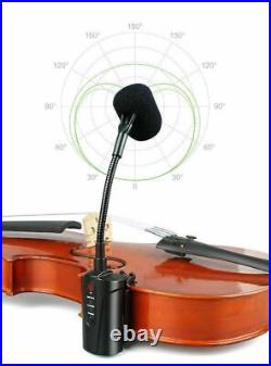 UHF Wireless Microphone Condenser Clip on Instrument Mic System for Violin Stage