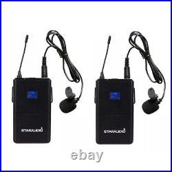 UHF Wireless Microphone System 2 Channel Lavalier Headset Bodypack DJ Microphone