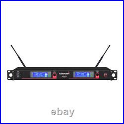 UHF Wireless Microphone System 2 Channel Lavalier Headset Bodypack DJ Microphone