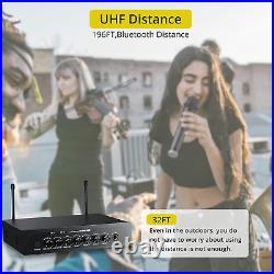 UHF Wireless Microphone System, Professional Handheld Mic Dual Karaoke Microphon