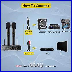 UHF Wireless Microphone System, Professional Handheld Mic Dual Karaoke Microphon