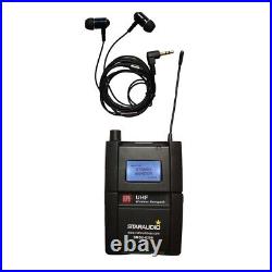 UHF Wireless Monitor Microphone System Wireless In-Ear Headset Bodypack Mic USA