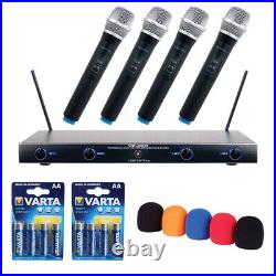 VocoPro VHF-4000-2 Professional Wireless Mic System with Windscreens & AA Battery
