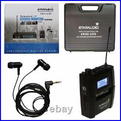 Wireless In-Ear Stereo Personal Monitor Mic System Bodypack Lavalier Microphone
