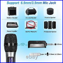 Wireless Microphone Karaoke System Rechargeable Bluetooth Receiver 200 FT Range