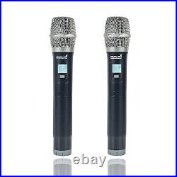 Wireless Microphone System 2 Channel UHF Handheld Microphone KTV Audio Club Mic