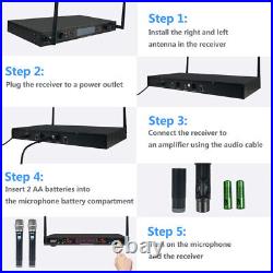 Wireless Microphone System 2 Channel UHF Handheld Microphone KTV Audio Club Mic