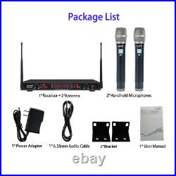 Wireless Microphone System 2 Channel UHF Handheld Microphone KTV Audio Club Mic