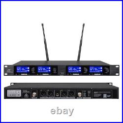 Wireless Microphone System 4 Channel 2 Handheld 2 Headset 2 Lavalier UHF Church