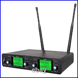 Wireless Microphone System 4 Channel 4 Headset & 4 Lavalier Lapel Mic 4 Bodyp