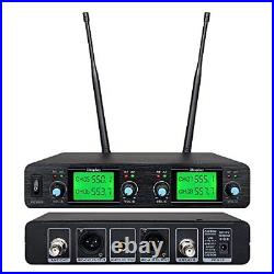 Wireless Microphone System 4 Channel 4 Headset & 4 Lavalier Lapel Mic 4 Bodyp