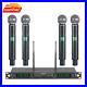 Wireless Microphone System, 4-Channel UHF Wireless Mic Fixed Frequency Metal
