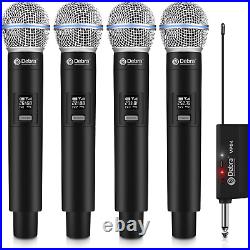 Wireless Microphone System Audio Dual Cordless Dynamic Handheld Mic with Recharg