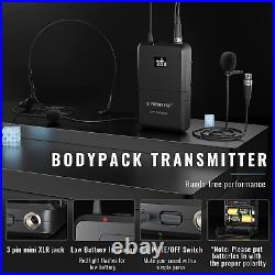 Wireless Microphone System, Dual Wireless Mic Set with Handheld Microphone/Bodyp