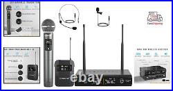 Wireless Microphone System Metal Mic Set with Handheld/Bodypack/Headset/Lap