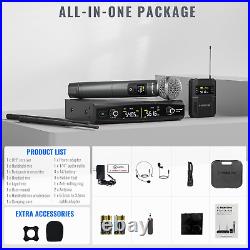 Wireless Microphone System, Metal Wireless Mic Set with Handheld Microphone USA