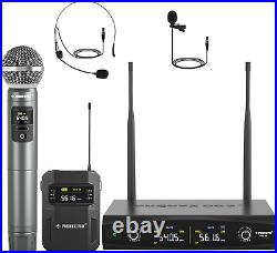 Wireless Microphone System, Metal Wireless Mic Set with Handheld Microphone USA