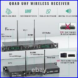 Wireless Microphone System, Phenyx Pro 4-Channel UHF Wireless Mic, Fixed Freq