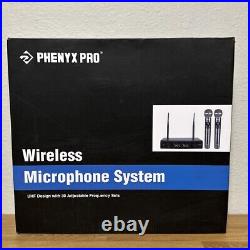 Wireless Microphone System Phenyx Pro Dual Wireless Mics 2 Handheld PTU-52