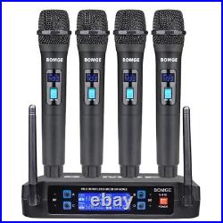 Wireless Microphone System, Pro 4-Channel Cordless Mic Set with Four Handheld