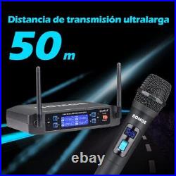 Wireless Microphone System Pro 4-Channel Cordless Mic Set with Four Handheld Mi