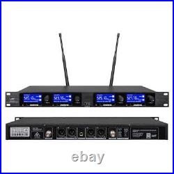 Wireless Microphone System Pro Audio Uhf 4 Channel 4 Handheld Metal Dynamic Mic