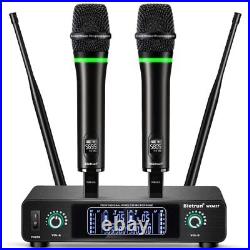 Wireless Microphone System Rechargeable, Bietrun Professional UHF Metal Cordle