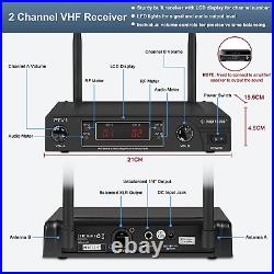 Wireless Microphone System, VHF Cordless Mic Set with 1 Handheld+1 Headset+1 Lap