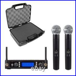 Wireless Microphone System for Church Karaoke Vocals Dual Handheld Mic w Case