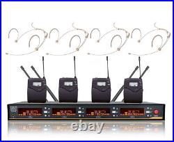 Wireless Microphone System for Live Performances on Stage 4 Wireless Headset mic