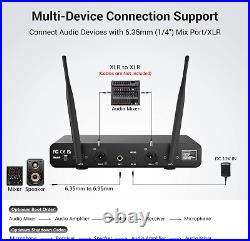 Wireless Microphone Systems, Dual 2X15 Adjustbale UHF Channels Micro Kit, Metal