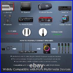 Wireless Microphones System Rechargeable, 4-Channel Professional Microphone Wir