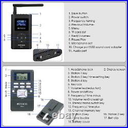 Wireless Tour Guide Audio System Mic Transmitter 10 Receivers for Meeting Church