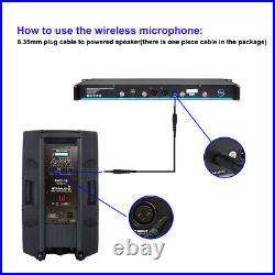 Wireless UHF Handheld Microphone Pro 2CH Microphone System Church Karaoke DJ Mic